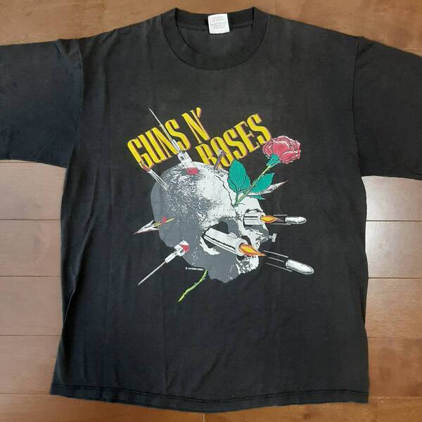 VINTAGE ビンテージ 激レア ロックTシャツ 88s GUNS'N ROSES ガンズアンドローゼズ 黒 XLサイズ バンドTシャツ 古着 MADE IN USA