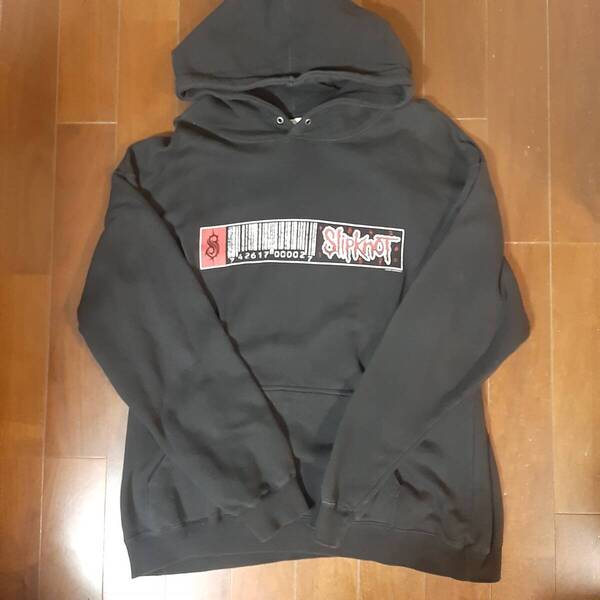 VINTAGE ビンテージ 激レア SLIPKNOT スリップノット パーカー HOODIE 黒 Lサイズ(XLくらい) バンドTシャツ 古着 METAL