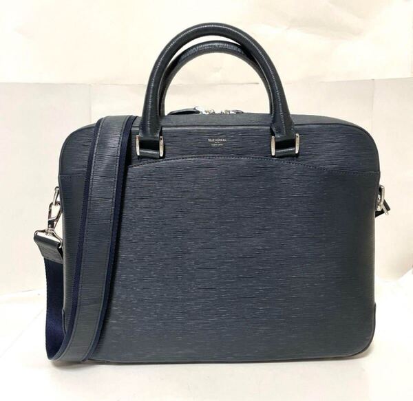 PELLE MORBIDA ペッレモルビダ キャピターノ 2way ビジネスバッグ ネイビー 中古