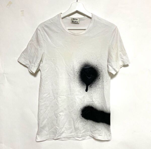 Acne Studios アクネストゥディオズ フェイスロゴ Tシャツ S ホワイト 中古