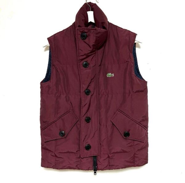 LACOSTE ラコステ ミリタリー ダウンベスト BH532E フードなし 46/2 ボルドー 中古