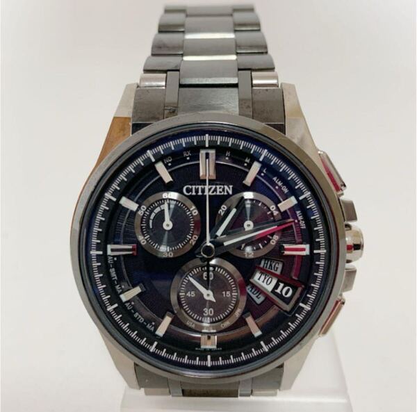 CITIZEN シチズン ATTESA アテッサ 25周年記念モデル エコドライブ 電波ソーラー H610-T018891 ブラック 中古
