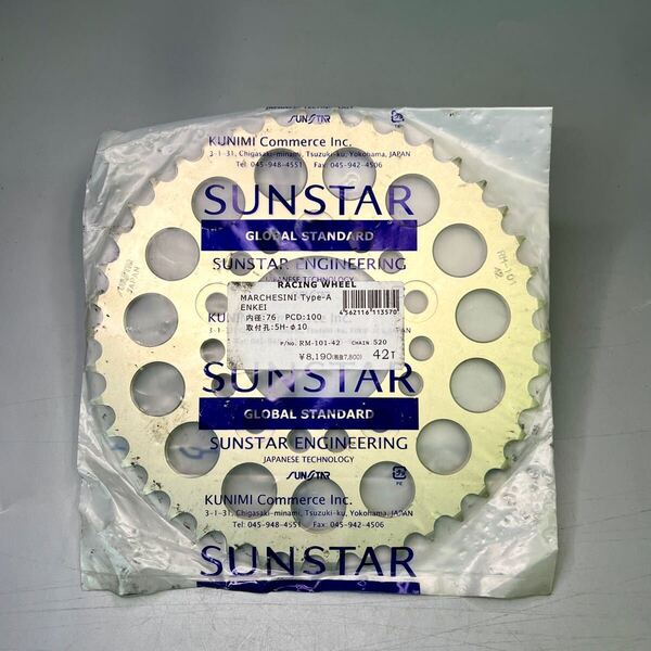 ★未使用 SUNSTAR サンスター【マルケジーニ Type-Aハブ用】ジュラルミン製 リアスプロケット 520-42T (RM-101-42)