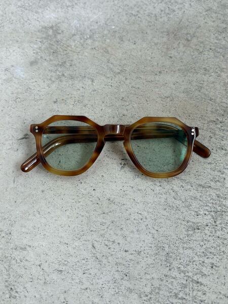 50s frame france crown panto amber フレームフランス 変形 クラウンパント 鼈甲 French vintage サングラス 良サイズ