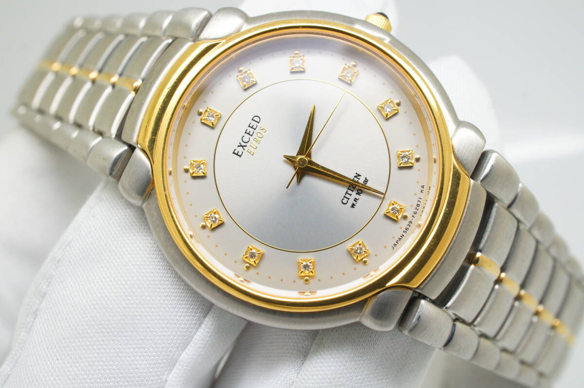 【美品】CITIZEN シチズン EXCEED EUROS 天然ダイヤ メンズ 楽天市場】【CITIZEN/シチズン】5437-H00435Y エクシード