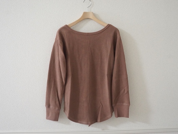 【定価2750円】AG by aquagirl ワッフル長袖カットソー38茶oth0
