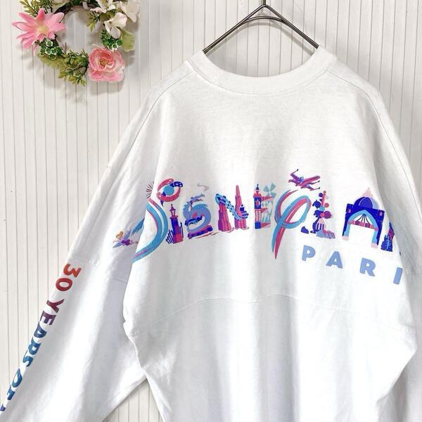 ー大特価ー ディズニーランドパリ 30周年 スピリットジャージ フランス M ゆるダボ Disney Land Paris レディース カットソー シャツ 長袖