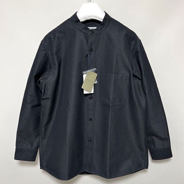 L 新品 JOHN SMEDLEY ジョンスメドレー 定価44000円 オーバーサイズ シャツ ジャケット バンドカラー オーバーシャツ 国内正規 日本製