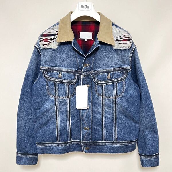 50 新品 メゾンマルジェラ × ペンドルトン ダメージ 加工 デニム ジャケット Margiela PENDLETON DENIM JACKET Gジャン ヴィンテージ
