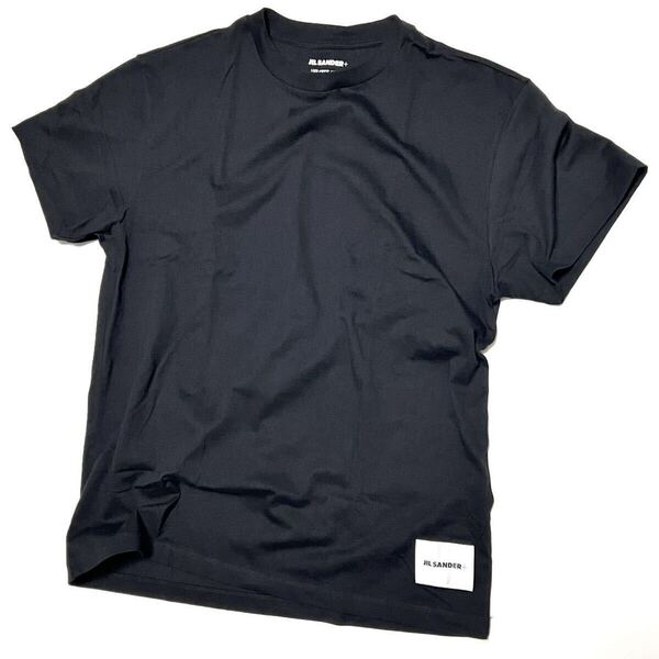 L 新品 正規品 JIL SANDER ジルサンダー ロゴ パッチ Tシャツ ブラック TEE パックT 3パック バラ売り 黒 3枚セット バラ ロゴパッチ