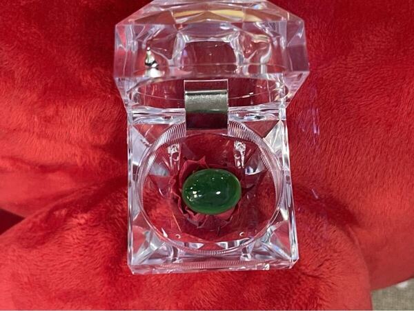 天然翡翠裸石 アイスジェイダイト カボションルース jewelry ジュエリー◆綺麗な緑色◆ロウカン◆18.5ct MIRE1054