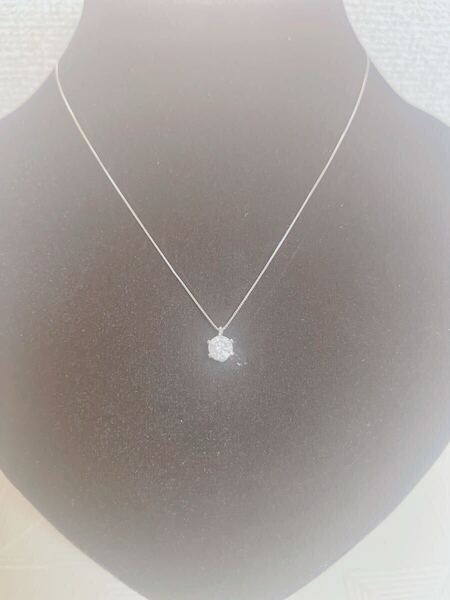 値下げ!天然ダイヤモンド 一粒1.130ct 六爪 Pt900ペンダント♪ Pt850ネックレス 43センチ♪ 刻印あり☆