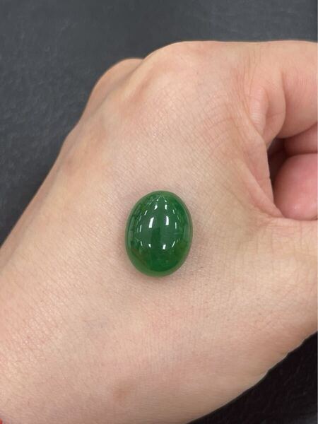 【半額セール】天然翡翠裸石 アイスジェイダイト カボションルース 高級jewelryジュエリーオーダーメイド用ろうかん 重さ13.0ct MIRE1107