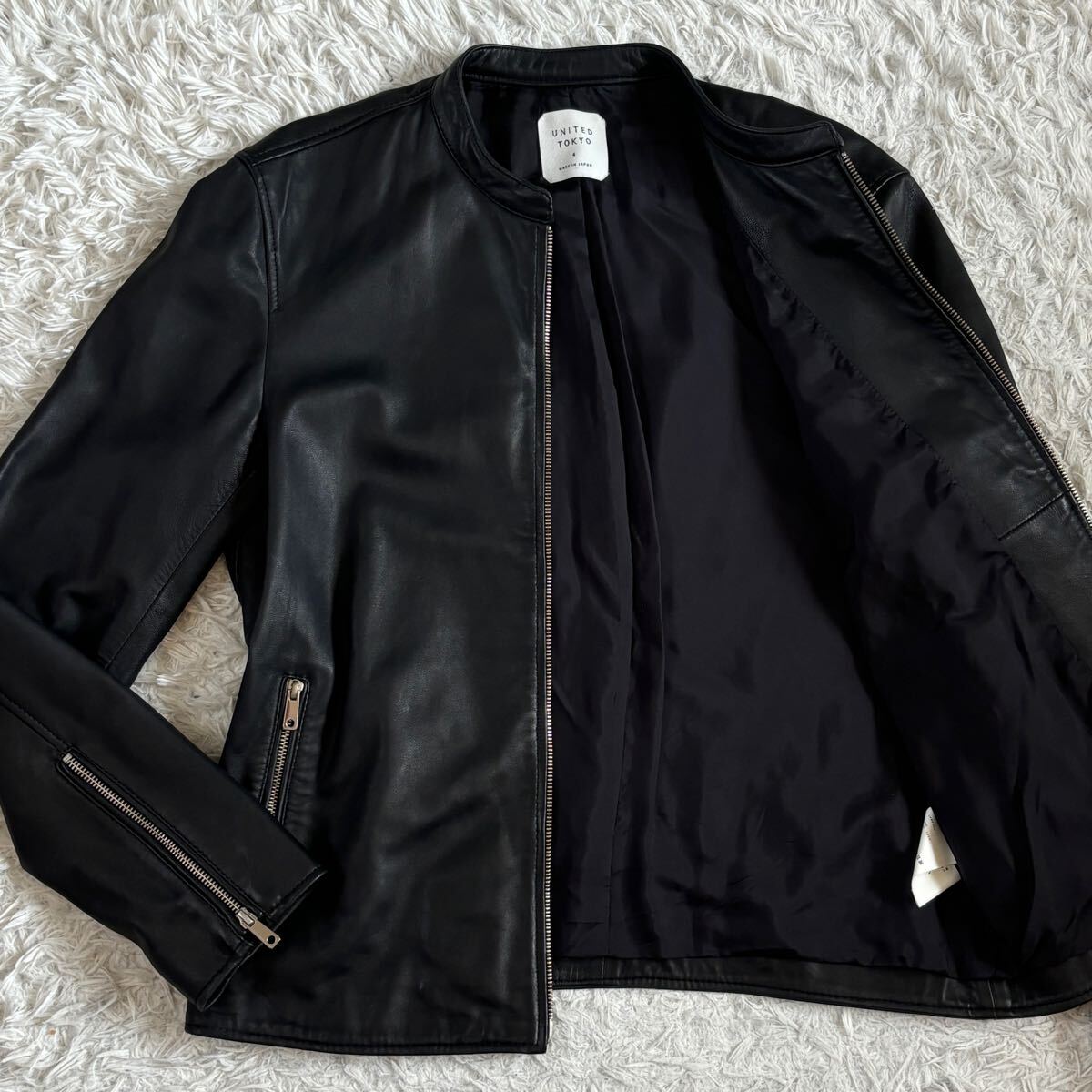 美品ユナイテッドトウキョウシングルライダースブラック黒4 XL 羊革
