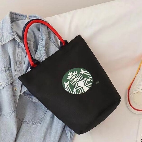 スタバ トート ハンド バスケット バック ブラック 新品 大容量ランチバック ランチバッグ スターバックス