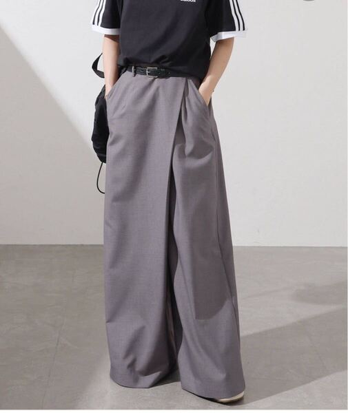 【未使用 タグ付き】ジャーナルスタンダード/ journal standard ワイドパンツ ラップパンツ グレー サイズ 38 定価 15,400円