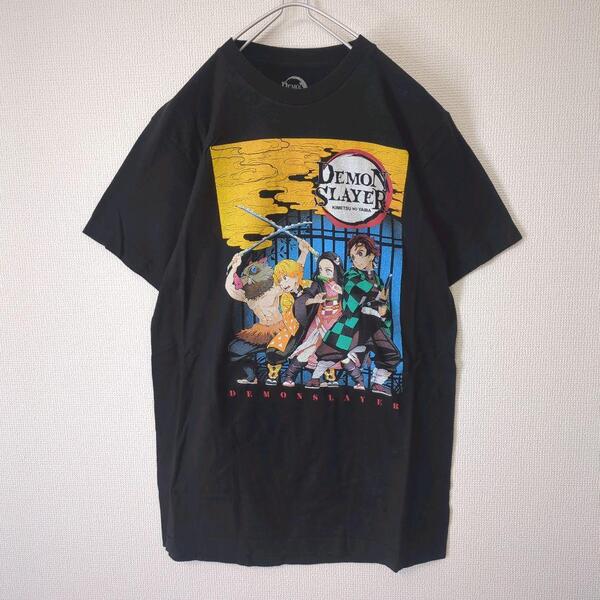鬼滅の刃 Tシャツ キャラT 炭治郎 禰豆子 善逸 伊之助 アニメ 漫画 黒 ブラック 古着 Mサイズ