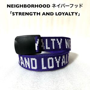 ネイバーフッド 古着ナイロンベルト ユニセックス フリーサイズ パープル「STRENGTH AND LOYALTY」ネイバーフッド NEIGHBORHOOD S&L/P-BELT