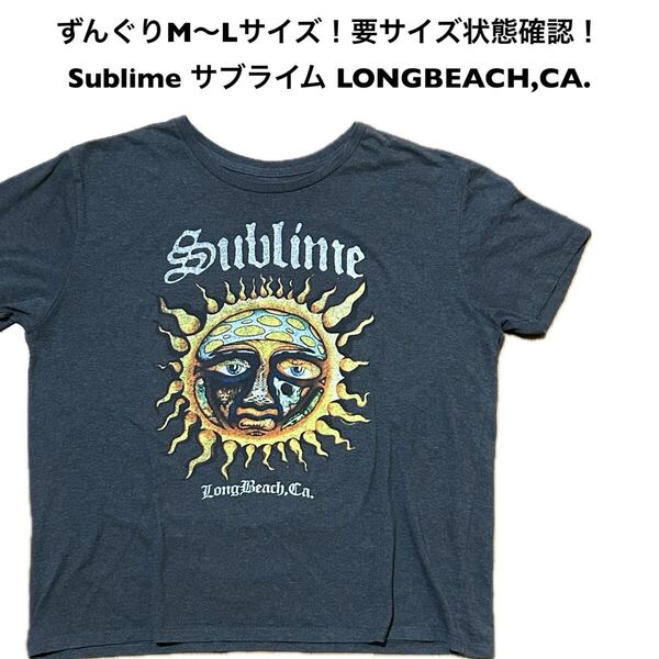 ずんぐりM〜Lサイズ!サブライム sublime 古着半袖Tシャツ チャコール LONGBEACH,CA.ロックT バンドT要サイズ状態確認! バンド Tシャツ