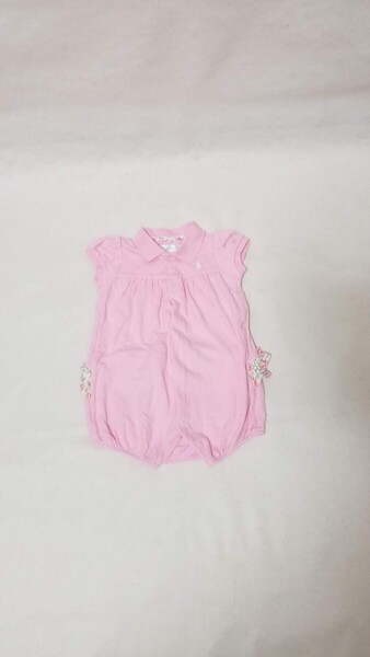 ラルフローレン 子供服 ベビー服 半袖ロンパース ロンパース 女の子 半袖 ショートオール 夏物 ピンク 12Мサイズ