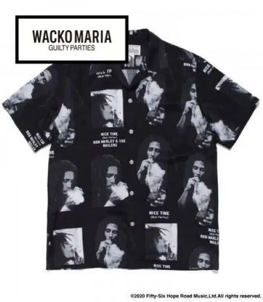 ワコマリア WACKO MARIA ボブ・マーリー シャツ ブラック XL