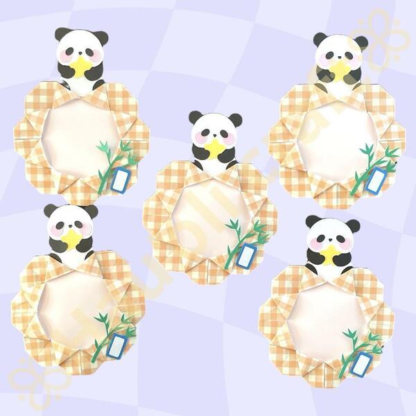 【匿名配送】ぽってりパンダ 折り紙ハンドメイド 折り紙メダル 幼稚園 保育 七夕