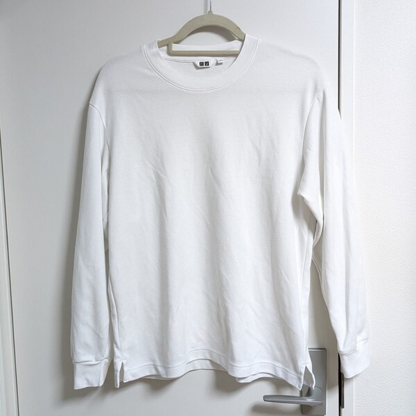 UNIQLO U エアリズムコットンクルーネックTシャツ 白 M 長袖シャツ ホワイト ユニクロユー カットソー