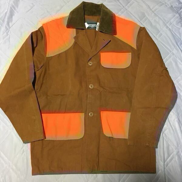 90's SAFTBAK ハンティングジャケット タン×オレンジ S カバーオール ブラウンダック Made in USA アメリカ製 古着 ヴィンテージ メンズ