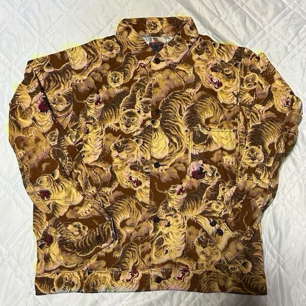 17AW BRU NA BOINNE アルマクジャンシャツ 1 百虎 ネルシャツ Gジャン ジャケット コットン ブルーナボイン アメカジ 総柄 メンズ 古着