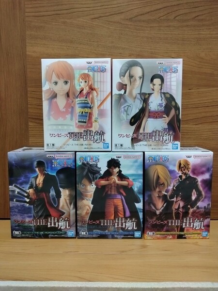 多数出品中★新品未開封□■ワンピース★出航★ルフィ★ゾロ★サンジ★ナミ★ロビン★5種セット★フィギュア■□