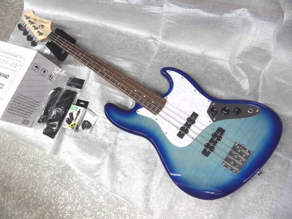 限定カラー PhotoGenic エレキベースギター セット JB-240 SBL LTD シースルーブルー