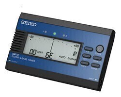 SEIKO セイコー 高精度 ギター&ベース チューナー SAT10L オーシャンブルー フラットチューニング インプット&アウトプットジャック付き