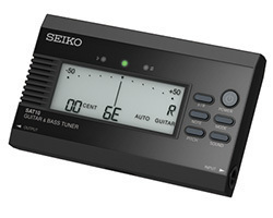 SEIKO セイコー 高精度 ギター&ベースチューナー SAT10B ブラック フラットチューニング機能 インプット&アウトプットジャック付き