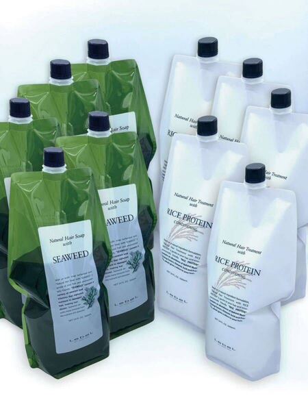 ルベルナチュラルヘアーソープシーウィード1600ml×5本 ライスプロテイン1600ml×5本 詰め替えパック
