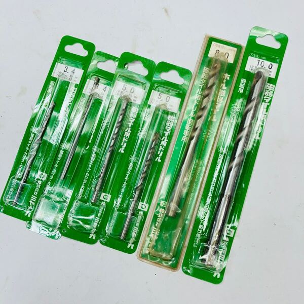 未使用 保管品 ストレートシャンク 磁器タイル用 ドリルビット 3.4mm 5.0mm 8.0mm 10.0mm 6本セット 瓦 大理石対応