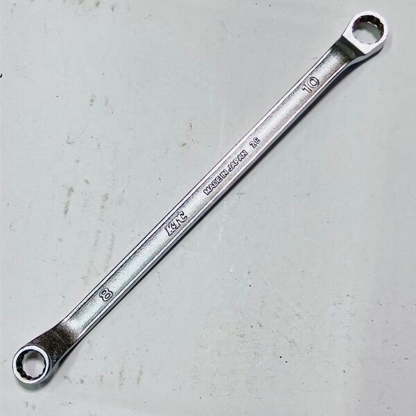 【8-10mm】中古品 送料無料 KTC 京都機械工具 45°×6°ロングめがねレンチ M5-0810 全長179mm