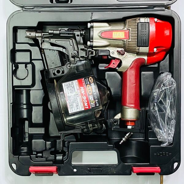 動作良好 送料無料 マックス MAX 高圧 90mm 釘打ち機 HN-90N1 ケース付き