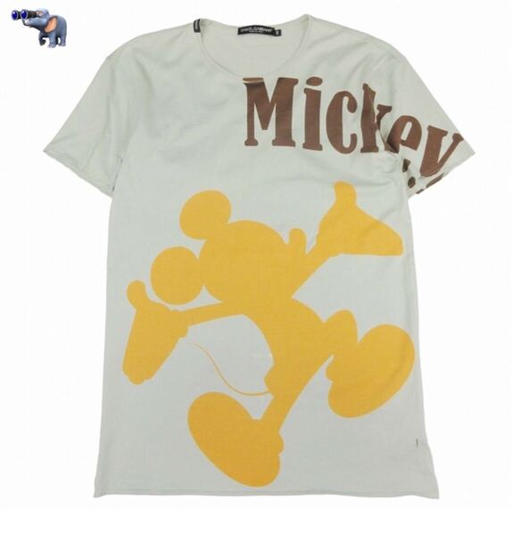 ドルガバ × ディズニー DOLCE&GABBANA × Disney ミッキーマウス コラボ プリント Tシャツ メンズ 半袖