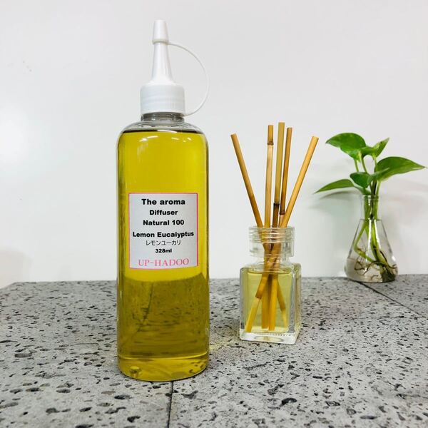 日本製極上 リードディフューザー レモンユーカリ 328ml 詰替用 日本サトウキビエタノール ディフューザー UP HADOO