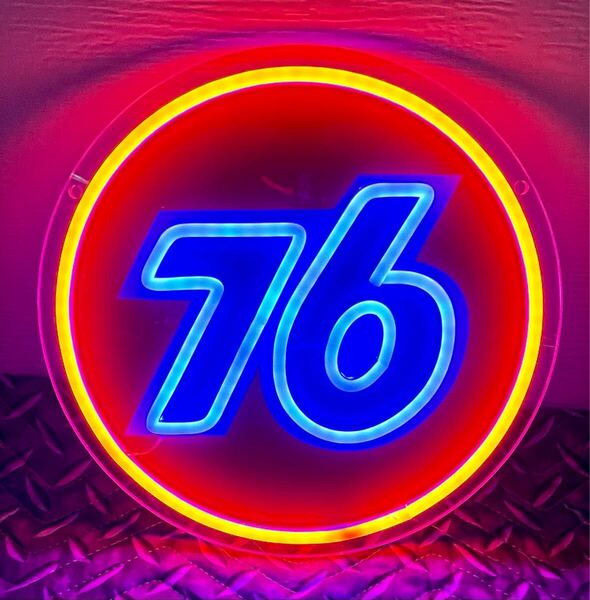 UNION76 LEDネオン ネオン看板 2色 USB電源 調光調整付 壁掛け ユニオン76 アメリカン雑貨 ガレージ雑貨 ガソリンスタンド ロゴマーク