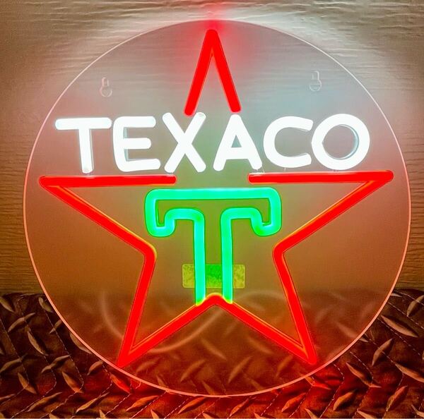 TEXSCO LEDネオン ネオンサイン USB電源 調光調整付 アメリカン雑貨 ガレージ テキサコ ガソリンスタンド ヴィンテージ テキサス Texas