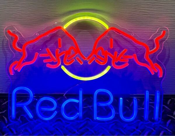 RedBull LEDネオンサイン ネオン看板 3色 USB電源 調光調整付 レッドブル エナジードリンク 翼をさずける スポーツ アスリート ネオン管風