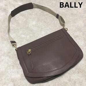美品【 BALLY 】ブラウン レザー ショルダーバッグ