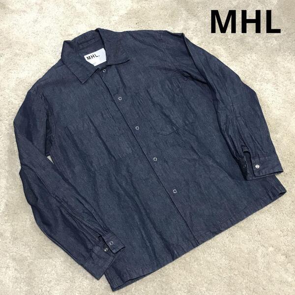 美品【 MHL 】デニムシャツ M マーガレットハウエル ダンガリー エムエイチエル