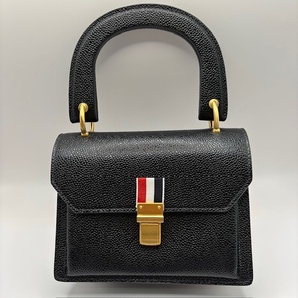 トムブラウン THOM BROWNE ぺブルグレイン レザー ミニスクールバッグ