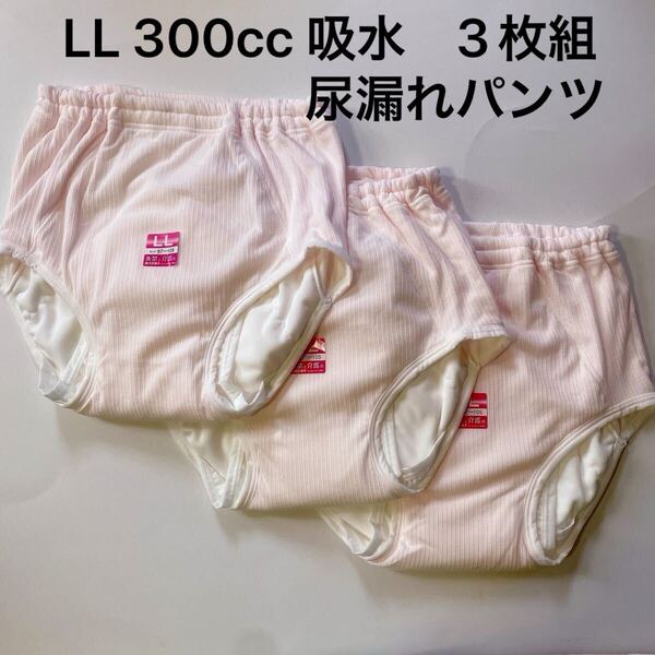 3枚組 LL 300cc 尿漏れパンツ 失禁ショーツ 大容量 女性用 失禁パンツ レディース 婦人 介護用品 夜尿症 おむつパンツ リハビリパンツ ♪