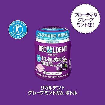 18個 返品可 リカルデントグレープミントガム ボトル 135g 期限2026年3月