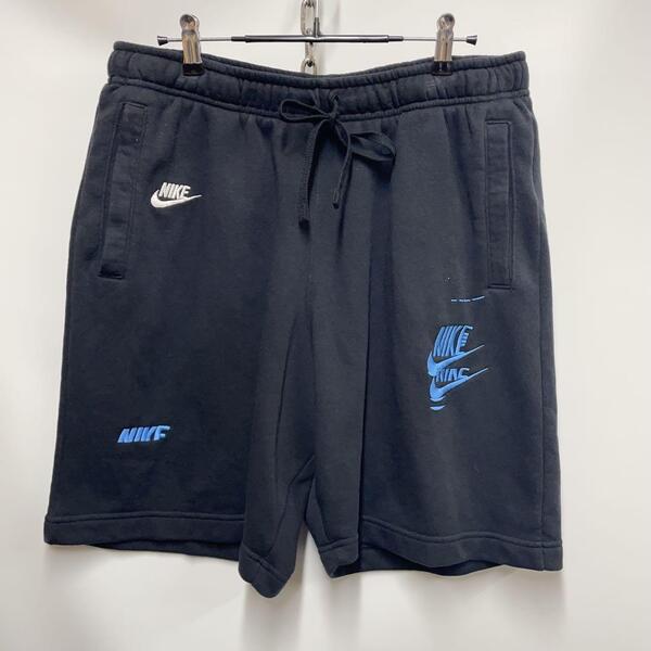 NIKE スウェット生地 ハーフパンツ カスタムロゴ ブラック メンズXL