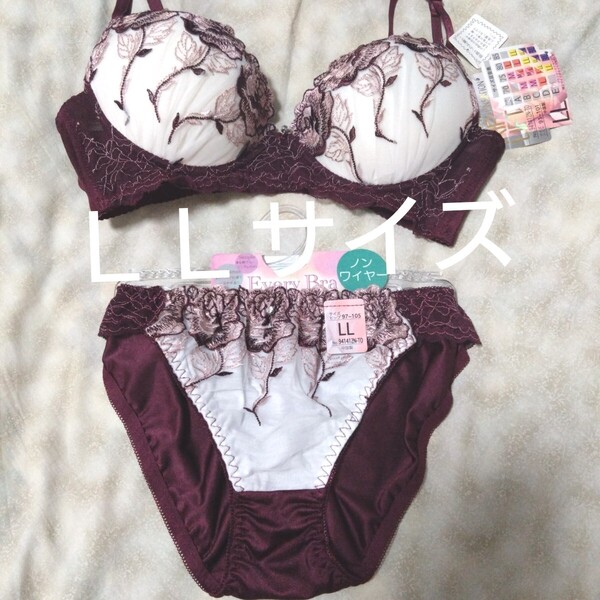 ⑩ブラ&ショーツ LLサイズ ノンワイヤー 該当サイズ B85 C80 C85 D75 D80 E75