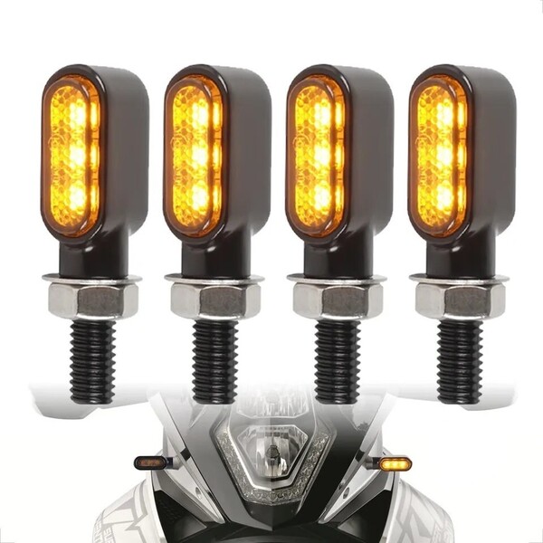 車検対応 小型 極小 バイク LED ミニ ウインカー アンバー ホンダ ヤマハ スズキ カワサキ ハーレー 4個